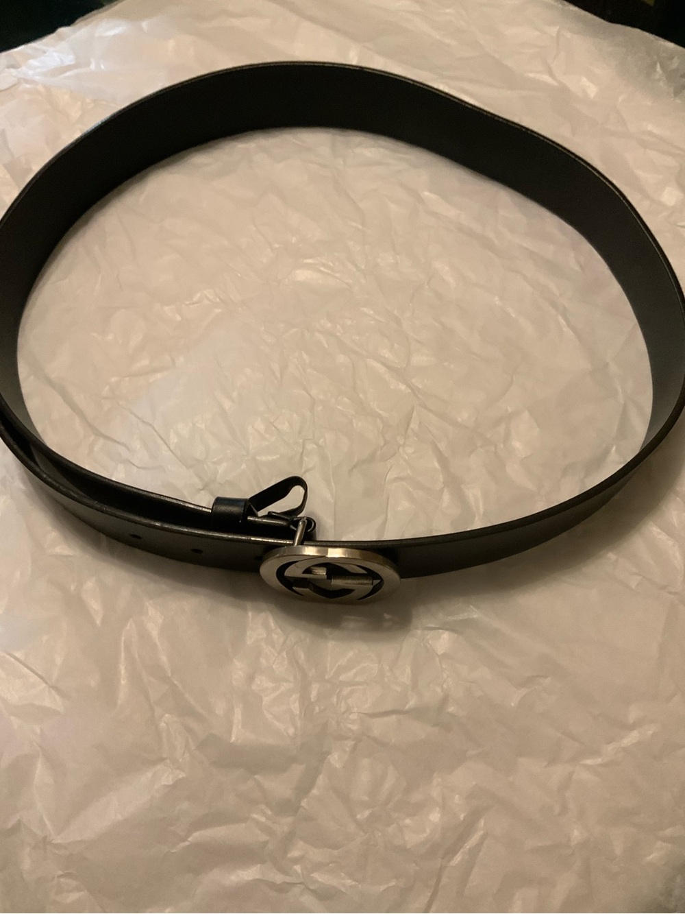 Gucci Belt GG Black Smooth Leather 1.5 Inch Size 90/36. Pre own good condition. - Picture 1 of 5